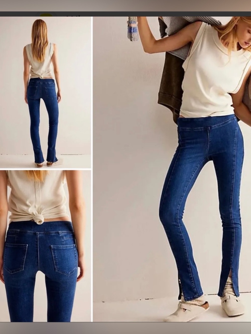 We The Free Double Dutch Slit Bottom Pull On Skinny Jeans